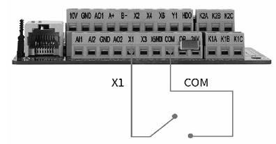 On-Off Signal Wiring Diagram for SKF8000 Series Vector Variable Frequency Drive